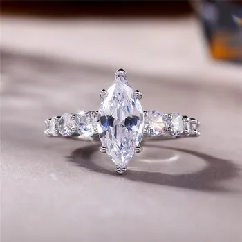Huitan Moderan luksuzni ženski vjenčano prstenje Diskretan Dizajn Elegantne Ženske prsten za Sjajne ponude za Vjenčanje nakit od kubni cirkonij