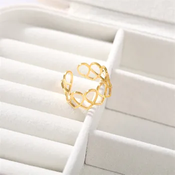 Svadbeni Nakit Jednostavan Prsten sa Сердечком Od Nehrđajućeg Čelika Rose Gold Prilagodljivi Kutni Bague Homme Darovi Mladenka