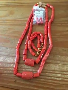 4ujewelry Raskošan Vjenčanje nakit kit Originalni Velike Koraljne ogrlice nakit Kit Нигерийское ogrlica Set za žene Komplet nakita 2018