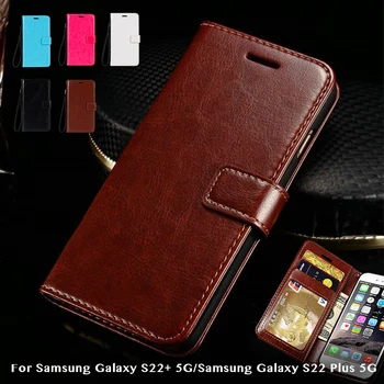 Kožna Flip Torbica za Samsung Galaxy S22+ 5G Silikonska Okvir Torbica Torbica-novčanik za Samsung Galaxy Plus, S22 5G Poslovni kovčeg