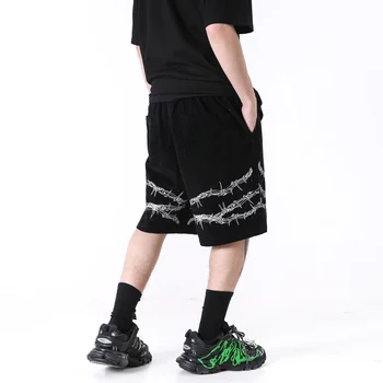 Držači kratke sportske hlače Harajuku Ulica odjeća Hip-hop Lanac s po cijeloj površini Kratke sportske hlače Trendy Ljeto Svakodnevne Slobodne hlače za trčanje