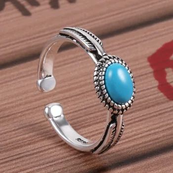 Vintage Retro Podesivo Plavo Prsten s otvorenih prstenova Ženske Geometrijski Pribor Osobni Nakit za žene