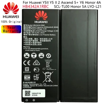 Hua Wei Originalna Baterija HB4342A1RBC 2200 mah za Huawei Honor 4A Honor 5A LYO-L21 Y5II Y5 Ii Ascend 5 + Y6 SCL-TL00 CUN-U29