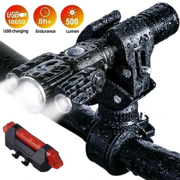 Najnovija Biciklistička prednja svjetla Stražnja svjetla isporučenog USB Punjiva Biciklistička Baterija LED 18650 Svjetiljku Stražnje Svjetlo za Noćnu Biciklizma