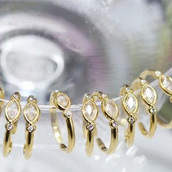 Fin i Elegantan Prsten s kubični cirkon Od Nehrđajućeg čelika, Pokriveno 14-karatnim Zlatnim Rupom, Podesiv Prsten, Narukvica, Najverovatnije poklon