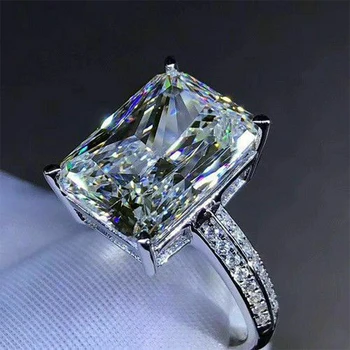 Huitan Nova Moda Veliki Kvadratni Crystal Kamen Za žene Vjenčani prsten za mladence Luksuzna Помолвка Godišnjicu Najbolji poklon Veliki prsten