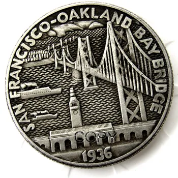 1936 San Francisco Полдоллара Посеребренная kopiju novčić
