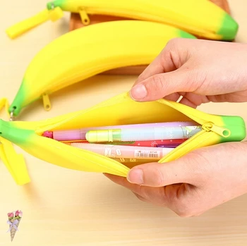 1pc banana gume novčanik za kovanice estuches školski pribor uredski materijal novost banana kutija za olovke torba za olovke