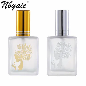 Nbyaic 1 kom. bočica parfema 15 ml nosiv parfem od pijeska stakla, prazna boca, blještavo zlato i srebro raspršivač.