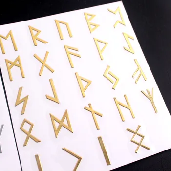 Magijski Simboli Nikal-Metalni Rune Amulet Viking Naljepnice Za Kristalnu Privjesak Prtljaga Hladnjak Laptop Skup Metalne Naljepnice