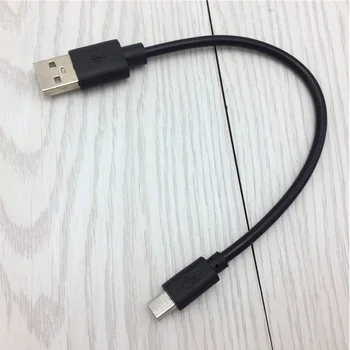 10шт 15 cm 2A Kratki Kabel za punjač Micro USB za prijenos podataka za mobilni telefon power bank crna