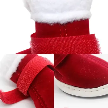 4 kom./compl. Cipele za kućne ljubimce pse Christams Crvene cipele za pse Ručni neklizajući tople cipele za pse i mačke zimske zimske cipele za kućne ljubimce pse