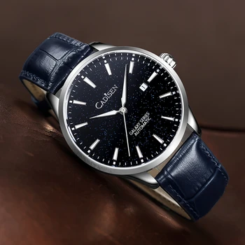 CADISEN Nova Probna serija Muški satovi Luksuzni Od Kristala Stakla 100 M Vodootporan Automatski Sat je Mehanički ručni sat Od Nehrđajućeg Čelika