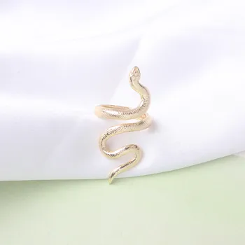 Zakrivljena Snake Otvoreni Prsten za žene Zlatnu boju Individualnost Ženske Podesivi Prsten anillos mujer Berba Pribor za ruke