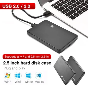 Kućište tvrdog diska USB2.0 3.0 Kućište Kućište za 2,5-inčni SATA SSD HDD Mobilna kutija 480 M/S 5 Gb / s Vanjske Mobilna kutija Prilagodnik za tvrdi disk Podrška 3 TB