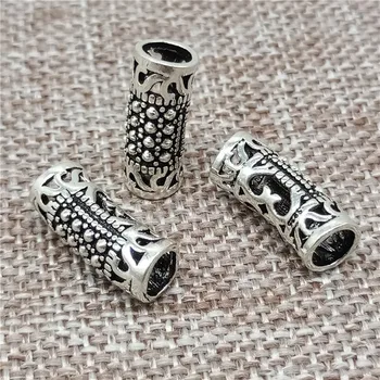 4 Komada cjevasti Kuglice od 925 sterling srebra sa марказитовым tip za narukvicu-ogrlice Dužine 14 mm i rupom 4 mm