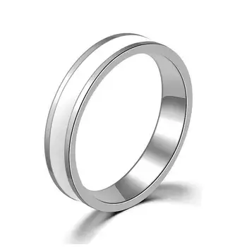 JHSL 1 mm, Mali Mini Od nehrđajućeg čelika Jednostavne Ženski prsten Crno Bijelo u Boji ružičastog zlata Modni nakit Veličine SAD 4 5 6 7 8 9 10