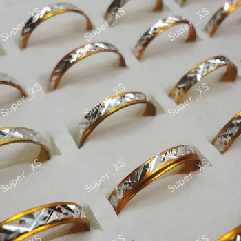 200 kom. veleprodaja puno nakita prsten vrlo lijep prsten topla rasprodaja žene muškarci žuti prsten od aluminijske legure Novi LB091 Besplatna dostava