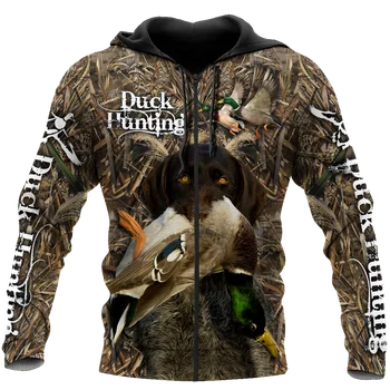 CLOOCL Jesen moda Veste za lov na patke Kamuflaža s 3D ispis Muška majica Unisex pulover na munje Svakodnevni ulični odjeća Harajuku