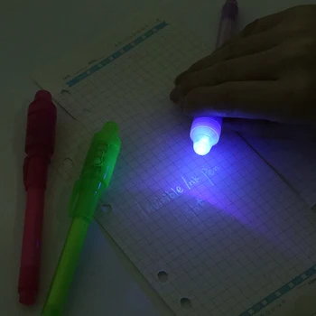 1PC Višenamjenski Čarobne LED Svjetla Nevidljiva Svjetlosna Olovka 2 U 1 UV-Crno Svjetlo Kombinacija Kreativne Tiskanice Tinta za Marker