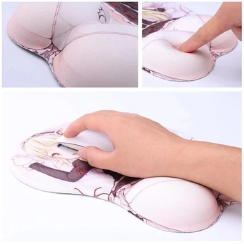 26x21 mm Anime Seksi grudi 3D miš je Ergonomski Soft Gel Silikon Gaming miš s podrškom zgloba Slatka miš za djevojčice