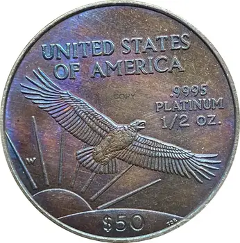 Sjedinjene Američke Države 2004 W Godine Kip Slobode 50 Dolara Orao Poluga Kovanja Pozlaćeni Srebrni Kopije Prigodna Kovanica